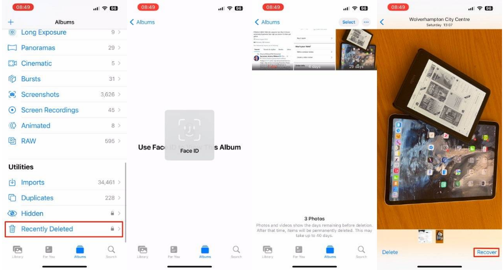 微山苹果14维修分享 iPhone14 上恢复已删除的照片 