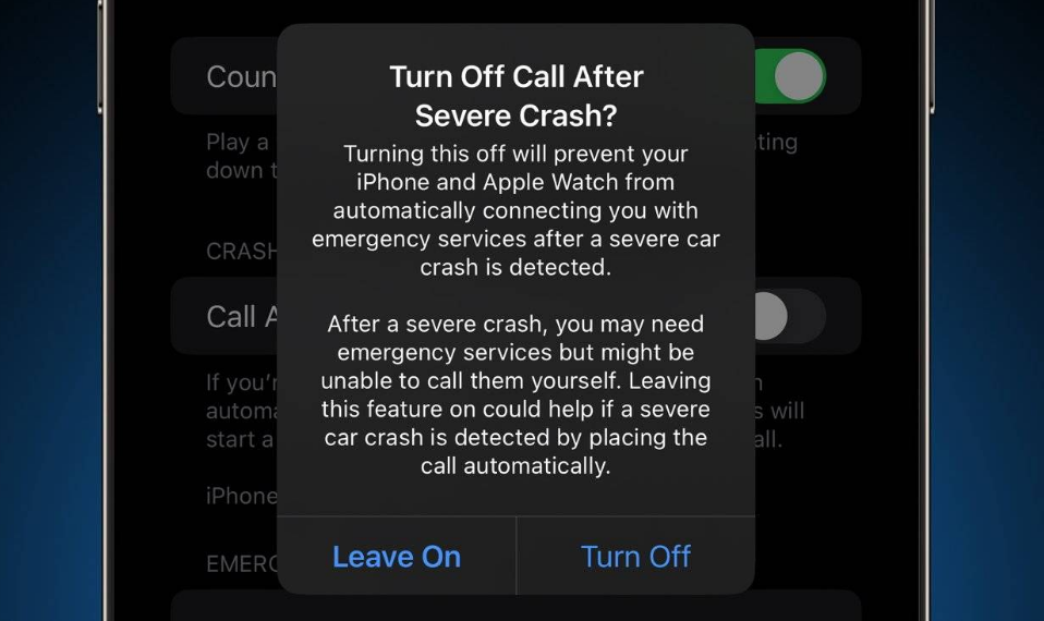 微山苹果14维修分享 iPhone 14 和 Apple Watch 上关闭崩溃检测 